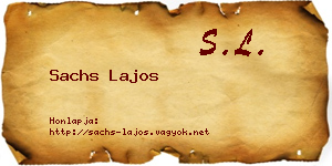 Sachs Lajos névjegykártya